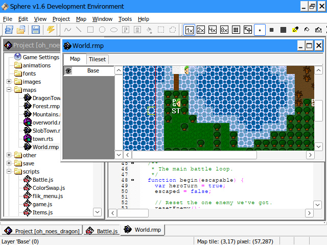 Sphere RPG Engine 1.6 IDE screenshot